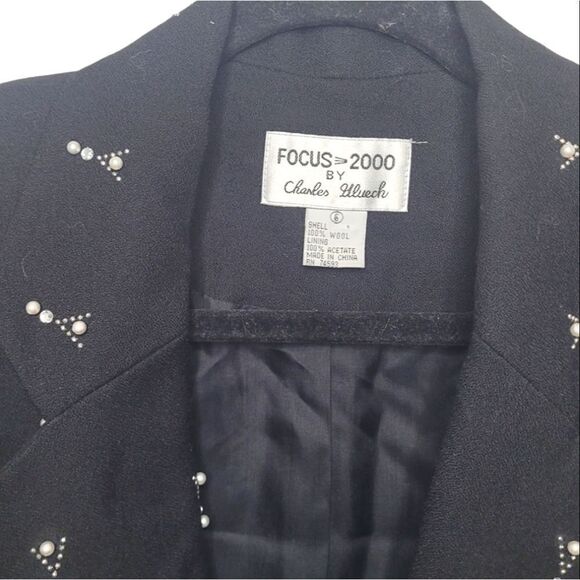 Vintage Black Pearl Bedazzled Blazer - Picture 3 of 4